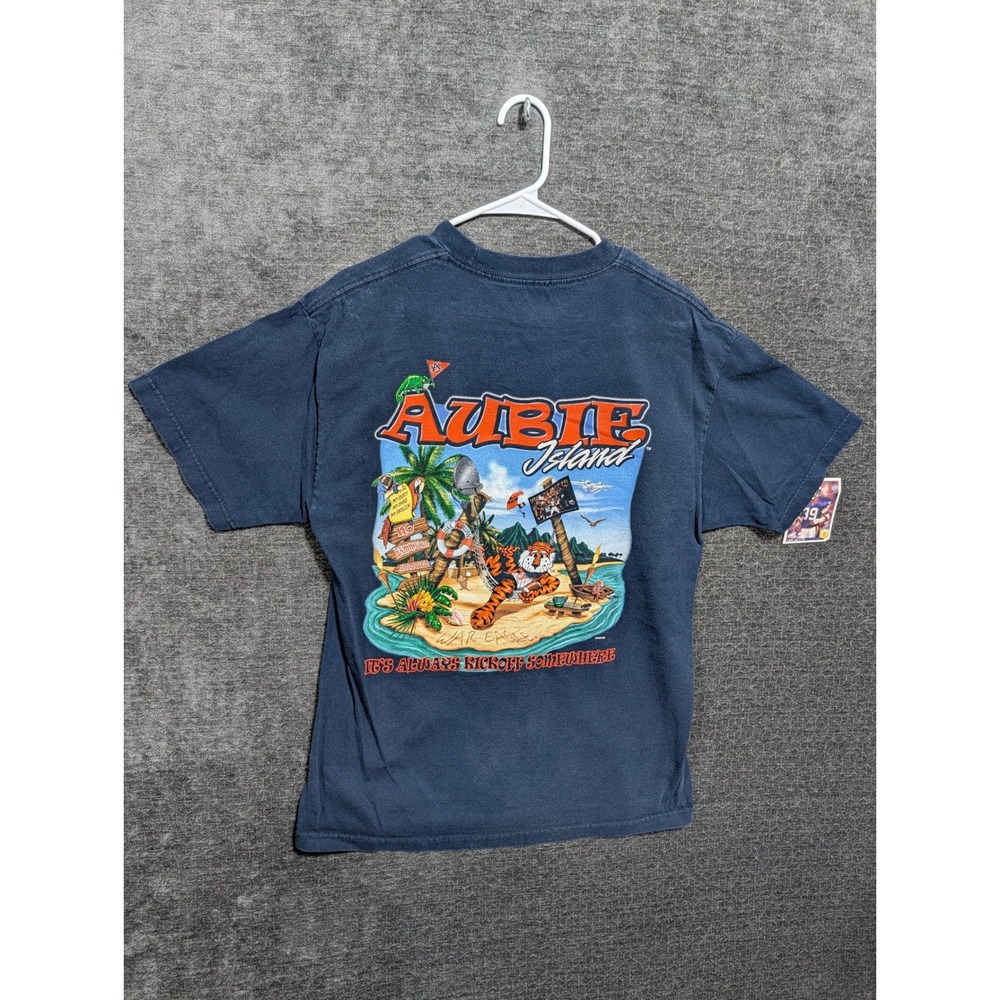 Auburn Tigers Aubie Island Graphic T-Shirt Navy Blue Mens Size L 1896